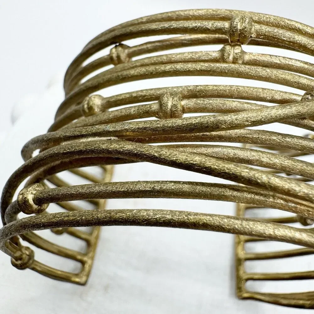 Rivka Friedman 18K Gold Clad Wrapped Mina Cuff Knotted Statement Bracelet